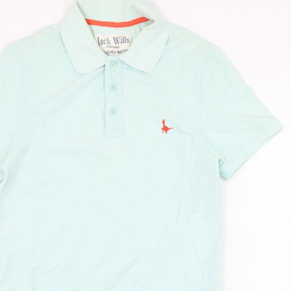 Jack Wills Mens Green  Cotton  Polo Size XS Collared Pullover