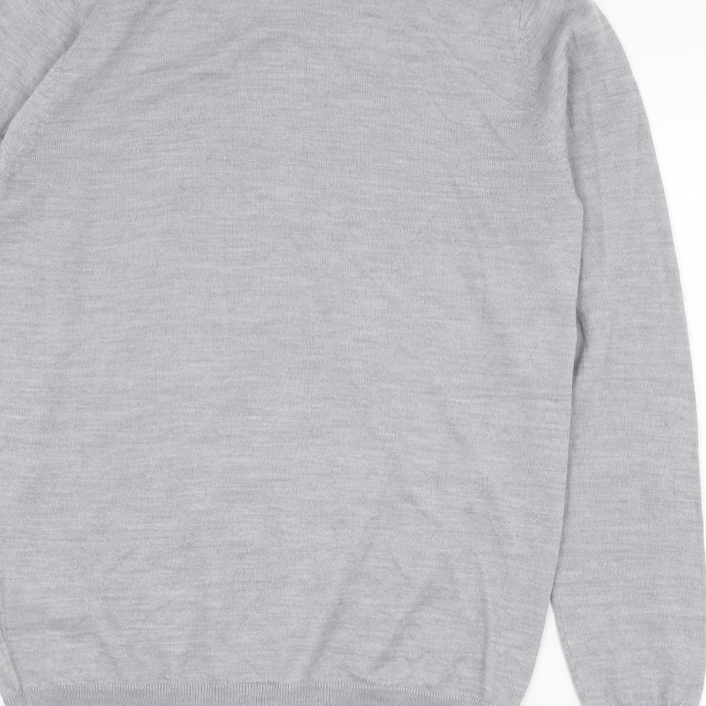 The Savile Row Mens Grey  Wool Full Zip Sweatshirt Size S
