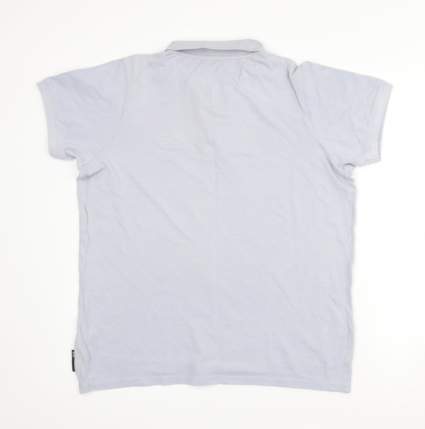 Crosshatch Mens Blue  Cotton  Polo Size M Collared Button