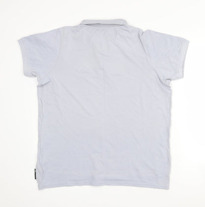 Crosshatch Mens Blue  Cotton  Polo Size M Collared Button