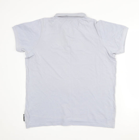 Crosshatch Mens Blue  Cotton  Polo Size M Collared Button