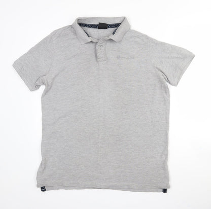 Defused Mens Grey  Polyester  Polo Size L Collared Button - Defused logo