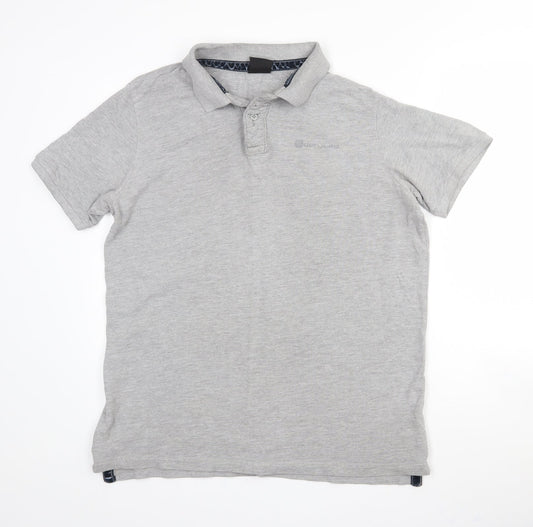 Defused Mens Grey  Polyester  Polo Size L Collared Button - Defused logo