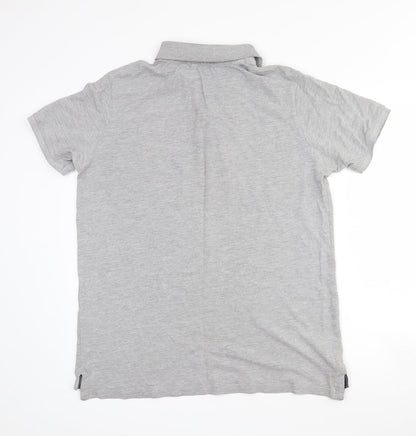 Defused Mens Grey  Polyester  Polo Size L Collared Button - Defused logo