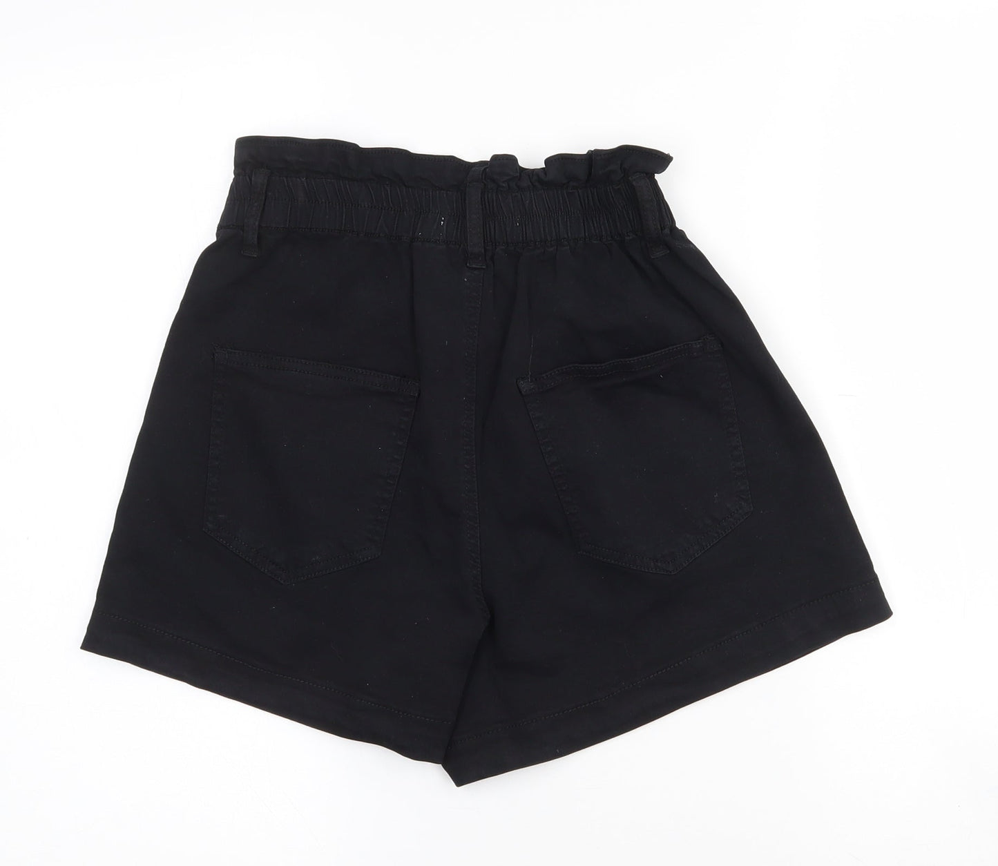 My Tina's Womens Black  Cotton Paperbag Shorts Size XS L3 in Regular Zip