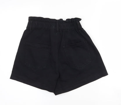 My Tina's Womens Black  Cotton Paperbag Shorts Size XS L3 in Regular Zip