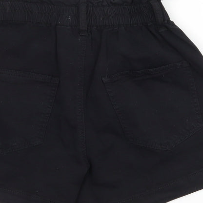 My Tina's Womens Black  Cotton Paperbag Shorts Size XS L3 in Regular Zip