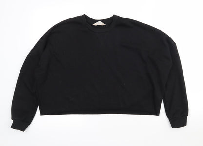 Additional front view of Primark women’s black polyester pullover sweatshirt, size UK 6, - cropped