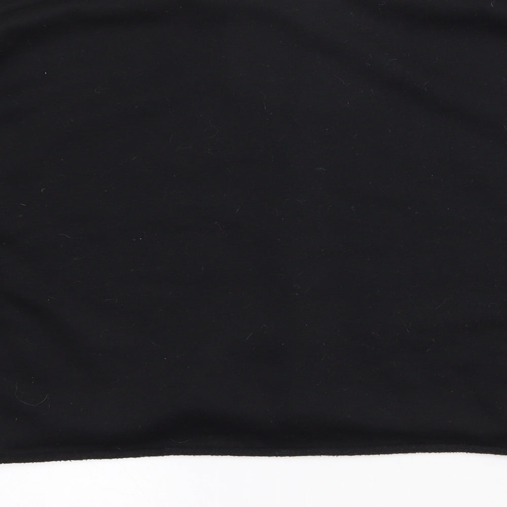 Brand and care label for Primark women’s black polyester pullover sweatshirt, size UK 6, - cropped