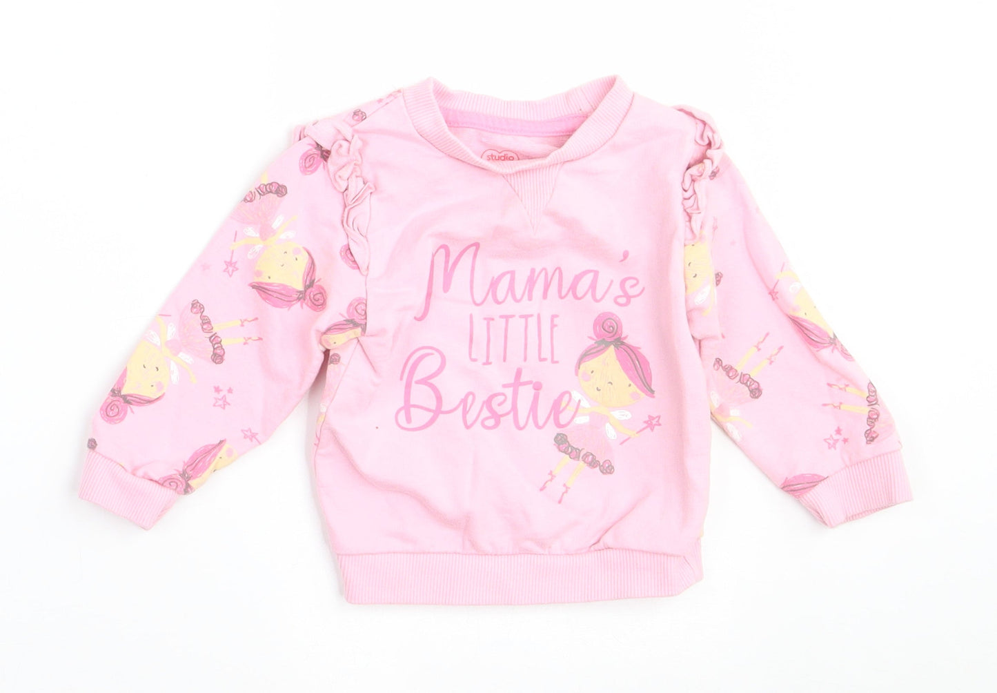Studio Girls Pink  Cotton Pullover Jumper Size 6-9 Months   - Mama's little bestie