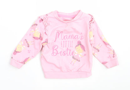 Studio Girls Pink  Cotton Pullover Jumper Size 6-9 Months   - Mama's little bestie