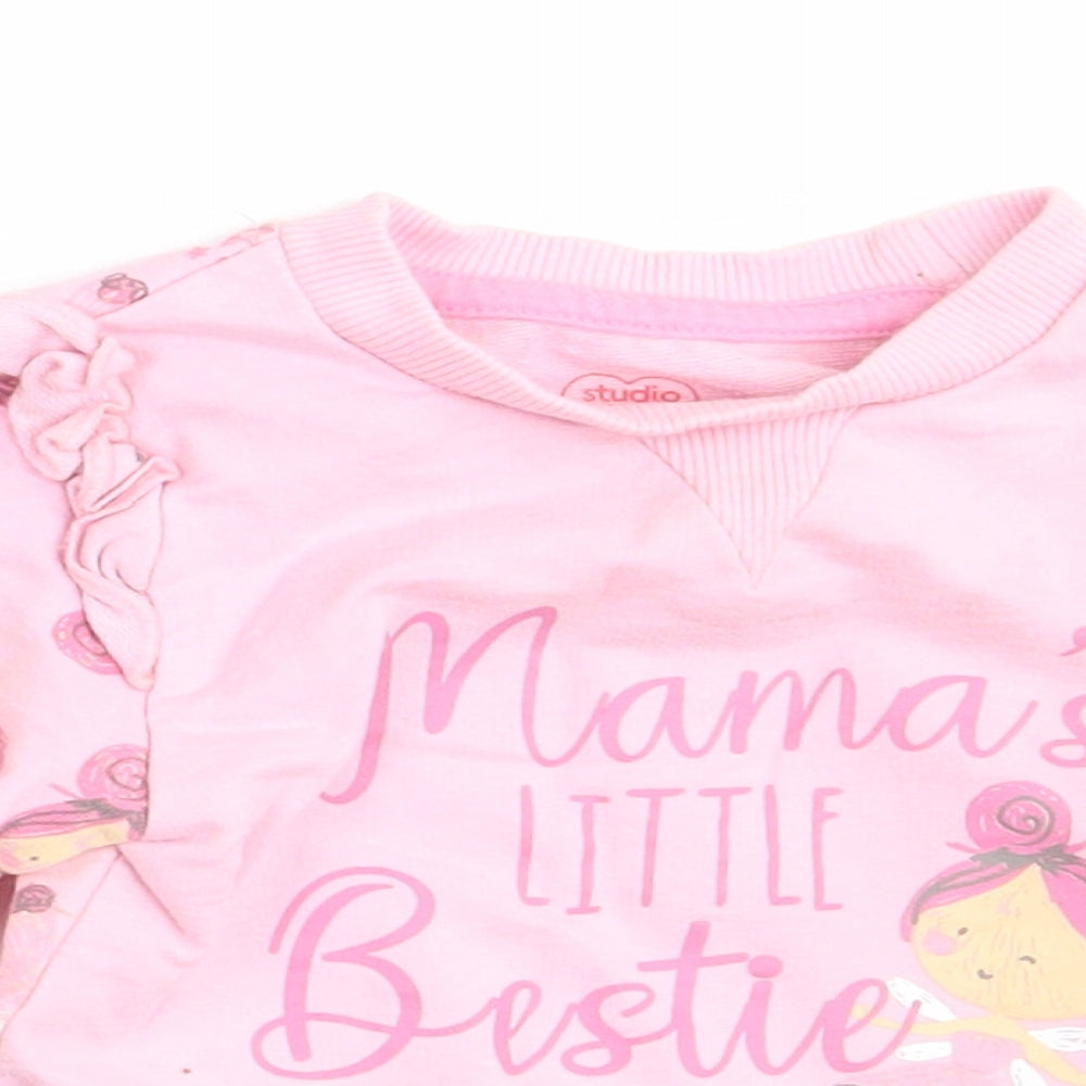 Studio Girls Pink  Cotton Pullover Jumper Size 6-9 Months   - Mama's little bestie