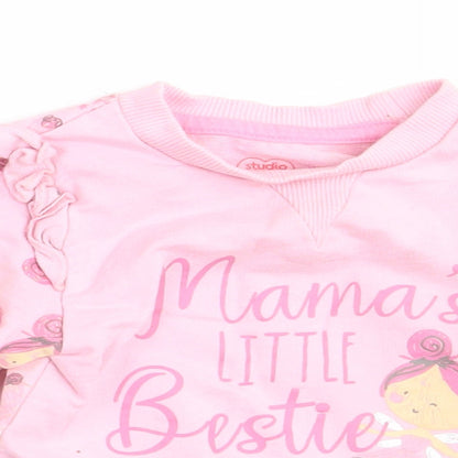 Studio Girls Pink  Cotton Pullover Jumper Size 6-9 Months   - Mama's little bestie