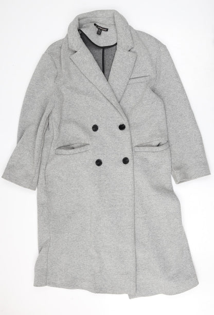 Front view of TRF Outerwear women’s grey jacket, size S, button