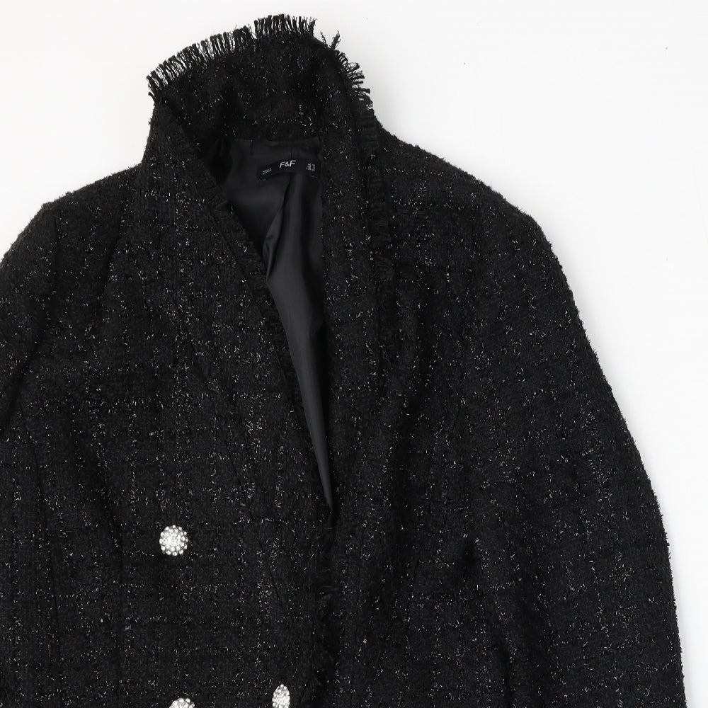 F&F Womens Black   Jacket  Size 12  Button
