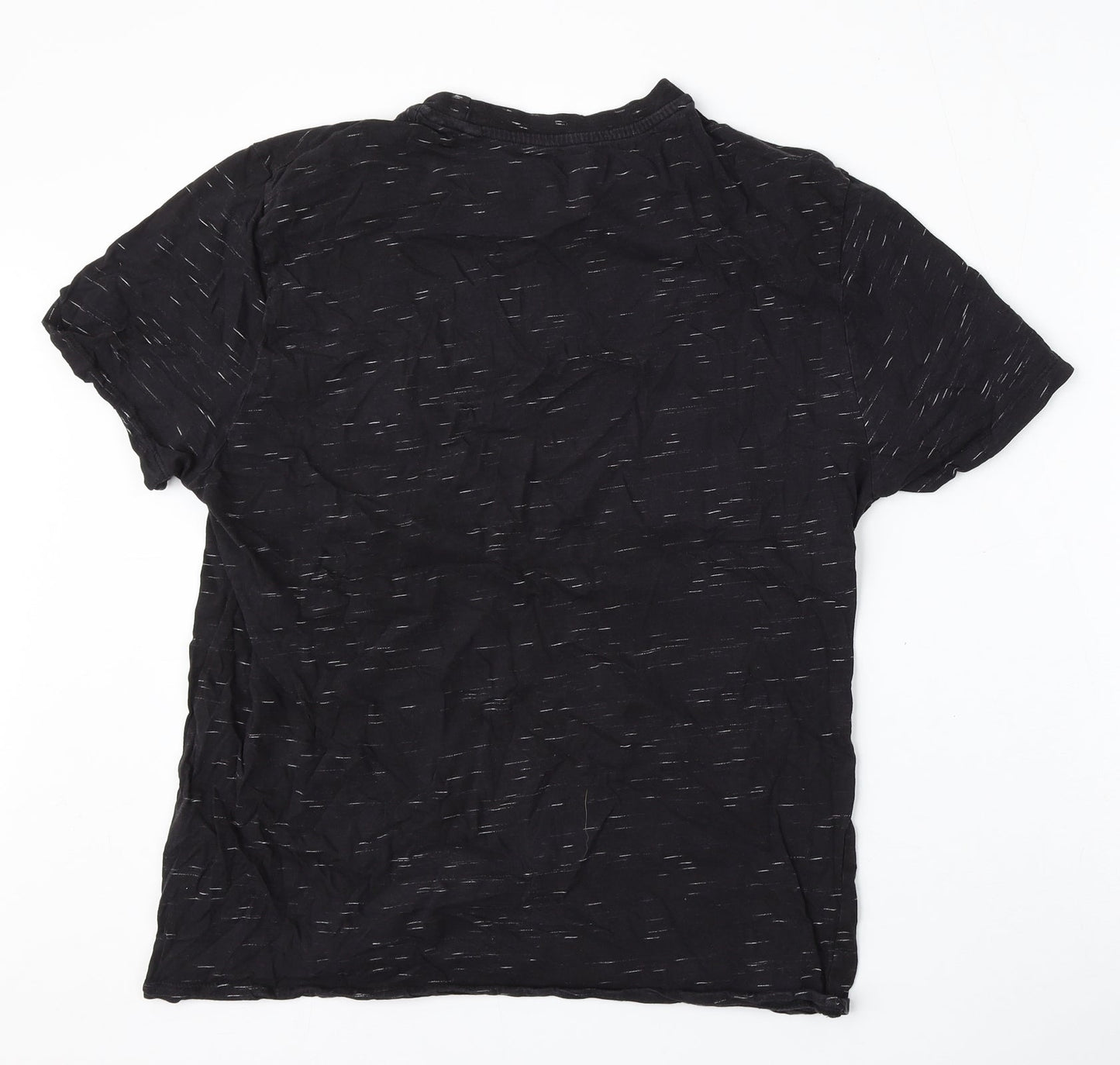 Primark Mens Black  Polyester  T-Shirt Size L Round Neck