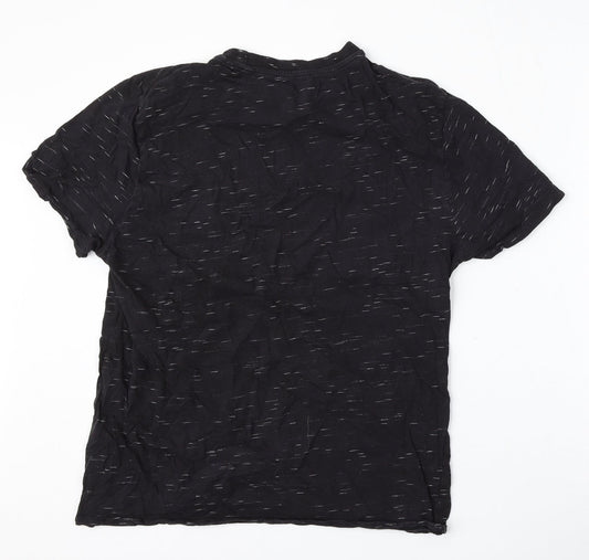 Primark Mens Black  Polyester  T-Shirt Size L Round Neck