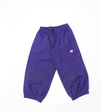 OshKosh B’gosh Girls Purple  Polyester Rain Trousers Trousers Size 12 Months