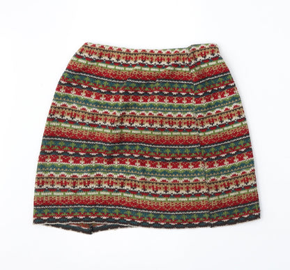 Exhibit One Womens Multicoloured Geometric Acrylic A-Line Skirt Size 26 in