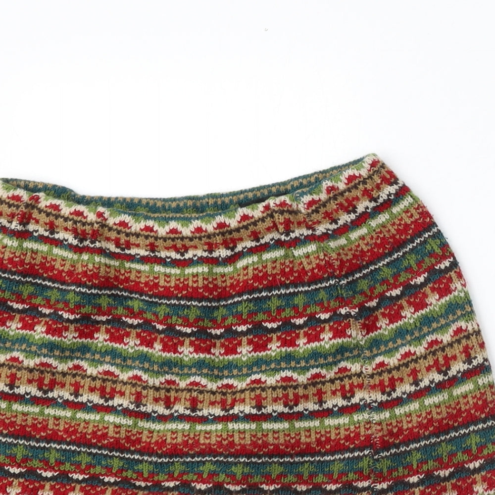Exhibit One Womens Multicoloured Geometric Acrylic A-Line Skirt Size 26 in