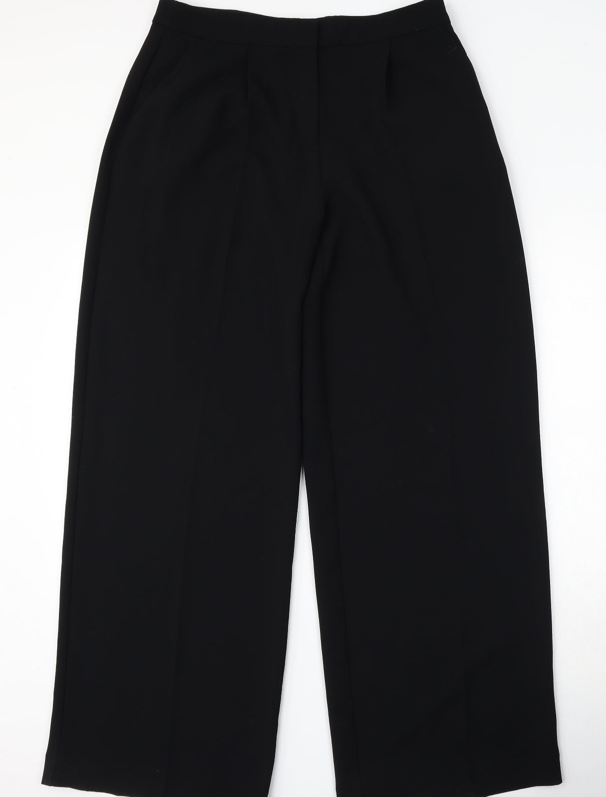 Mango Womens Black  Polyester Trousers  Size 8 L31 in Regular Hook & Loop