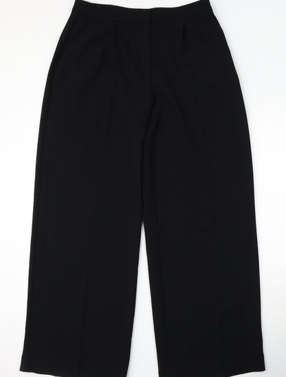 Mango Womens Black  Polyester Trousers  Size 8 L31 in Regular Hook & Loop
