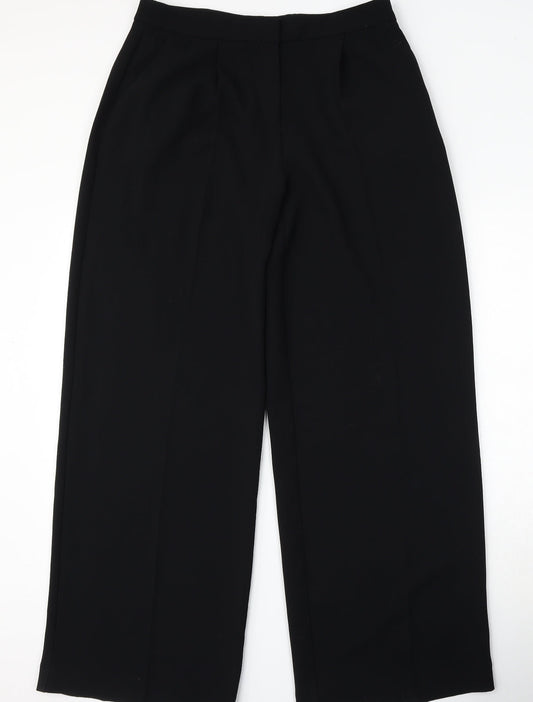 Mango Womens Black  Polyester Trousers  Size 8 L31 in Regular Hook & Loop