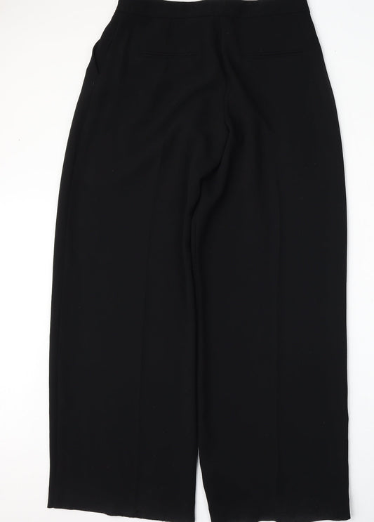 Mango Womens Black  Polyester Trousers  Size 8 L31 in Regular Hook & Loop