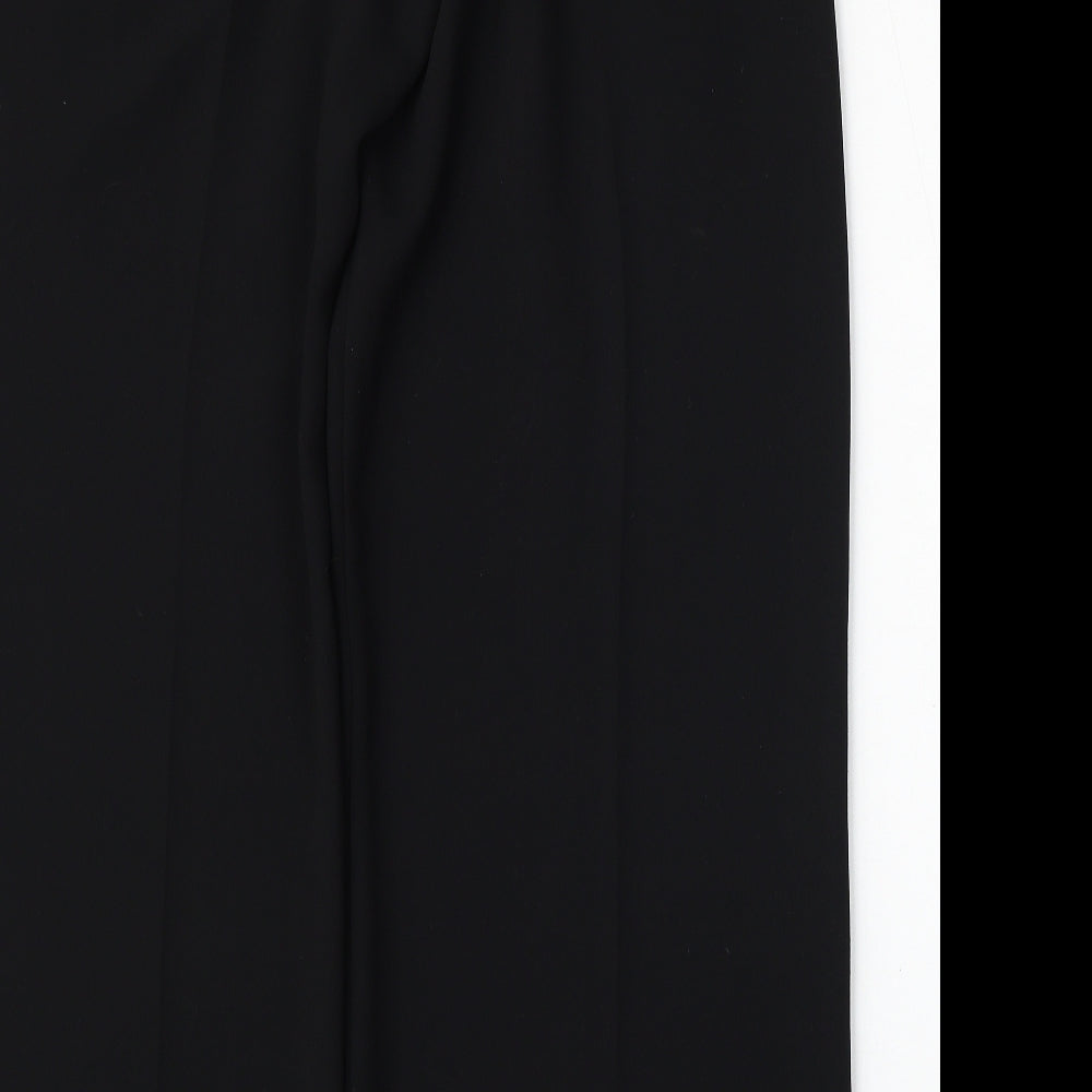 Mango Womens Black  Polyester Trousers  Size 8 L31 in Regular Hook & Loop