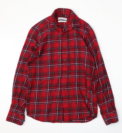Mens UK Size XS Cedar Wood State Red  Button-Up Long Sleeve Casual Shirt