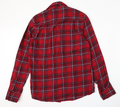 Mens UK Size XS Cedar Wood State Red  Button-Up Long Sleeve Casual Shirt