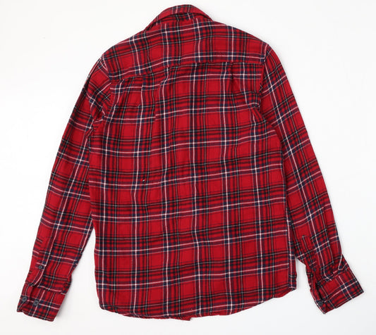 Mens UK Size XS Cedar Wood State Red  Button-Up Long Sleeve Casual Shirt