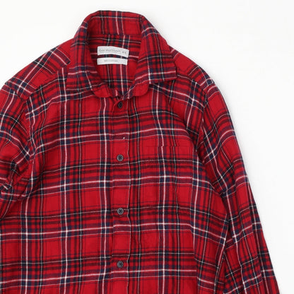 Mens UK Size XS Cedar Wood State Red  Button-Up Long Sleeve Casual Shirt