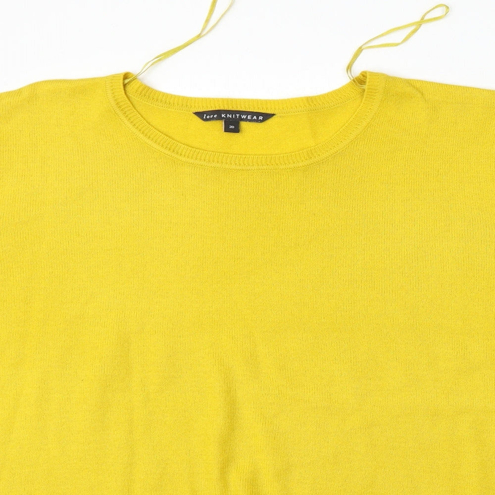 Womens UK Size 20 Bonmarché Yellow Pullover Jumper
