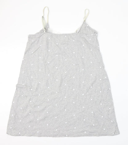 Dunnes Womens Grey Polka Dot Viscose Basic Blouse Size M Round Neck