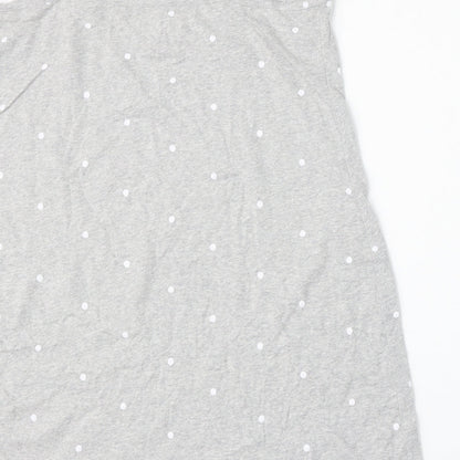 Dunnes Womens Grey Polka Dot Viscose Basic Blouse Size M Round Neck