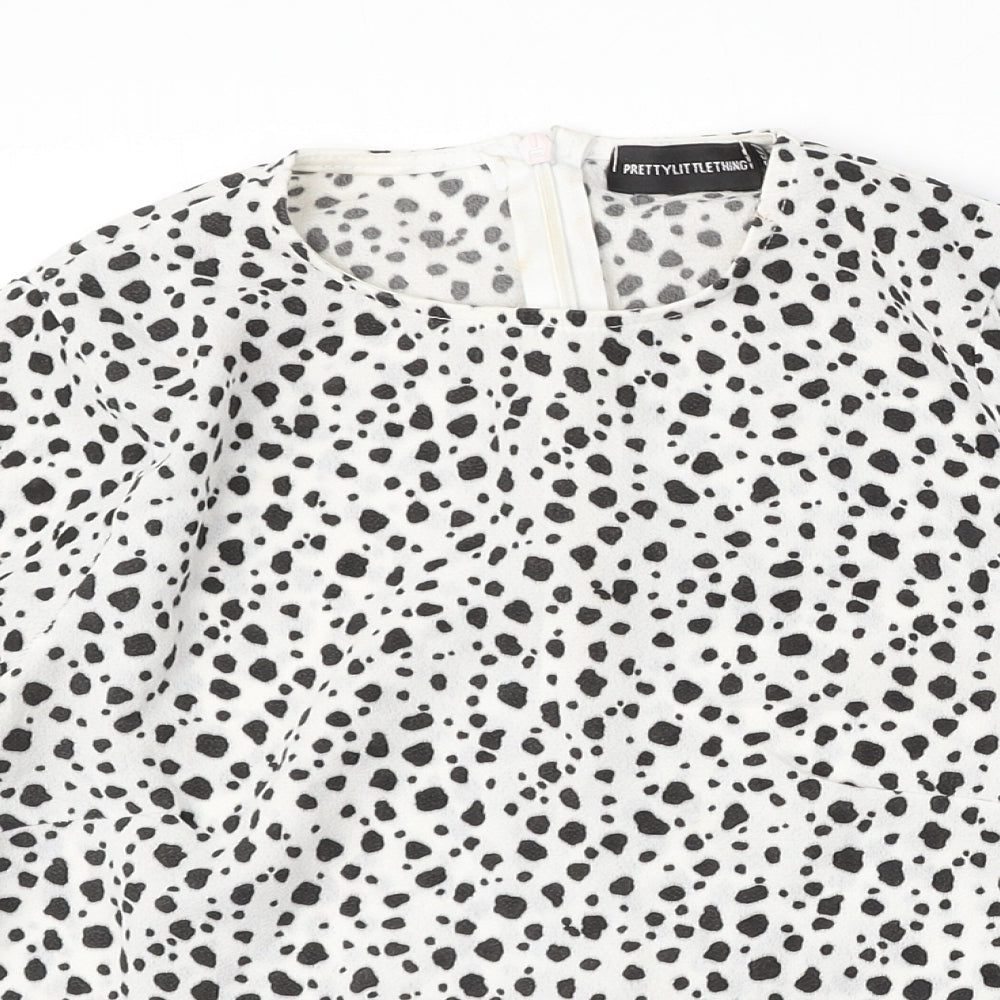 Womens UK Size 6 PRETTYLITTLETHING White Basic Blouse