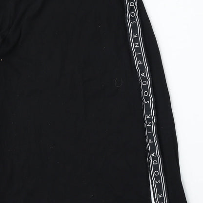Pink Soda Womens Black  Cotton Basic T-Shirt Size 6 Round Neck