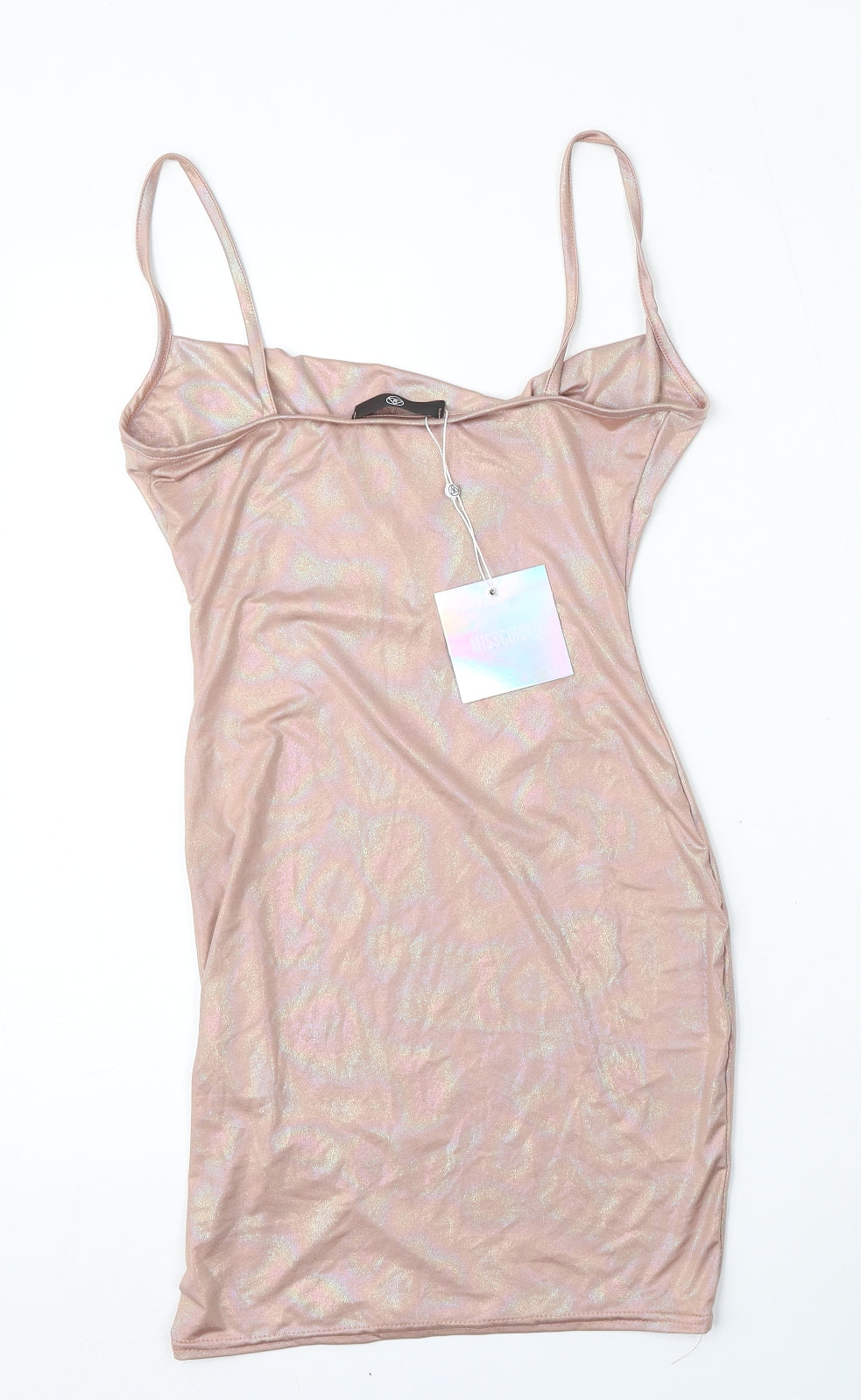 Missguided Womens Pink  Polyester Shift  Size 8  Round Neck