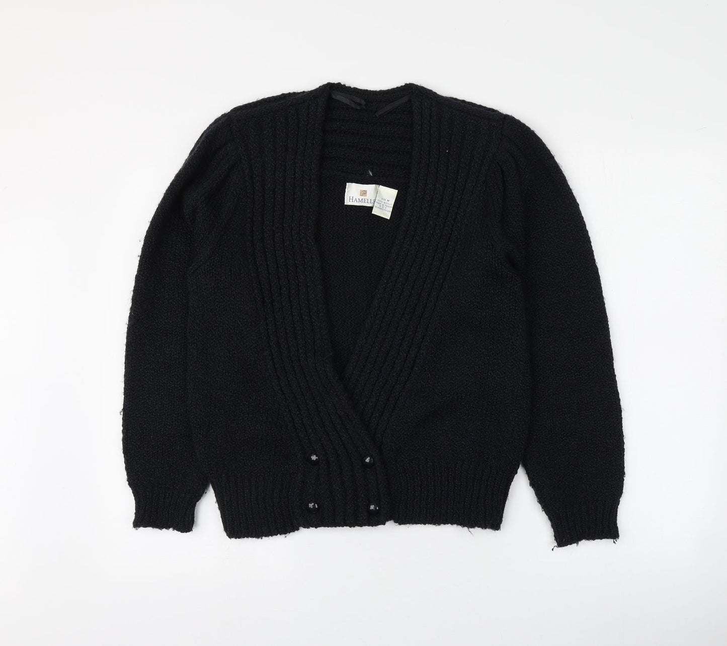 Hamells Womens Blue V-Neck  Acrylic Cardigan Jumper Size 10