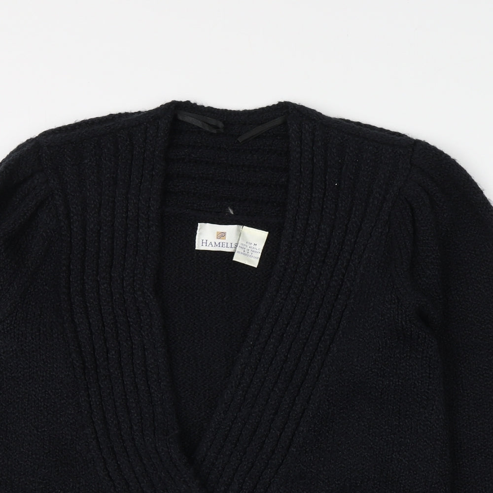 Hamells Womens Blue V-Neck  Acrylic Cardigan Jumper Size 10
