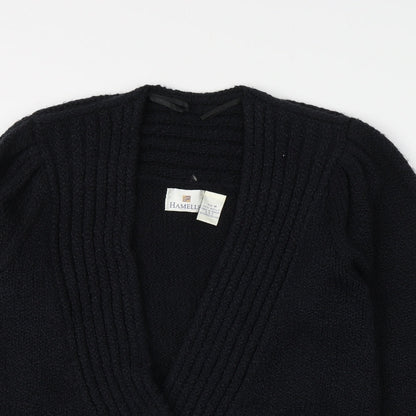 Hamells Womens Blue V-Neck  Acrylic Cardigan Jumper Size 10