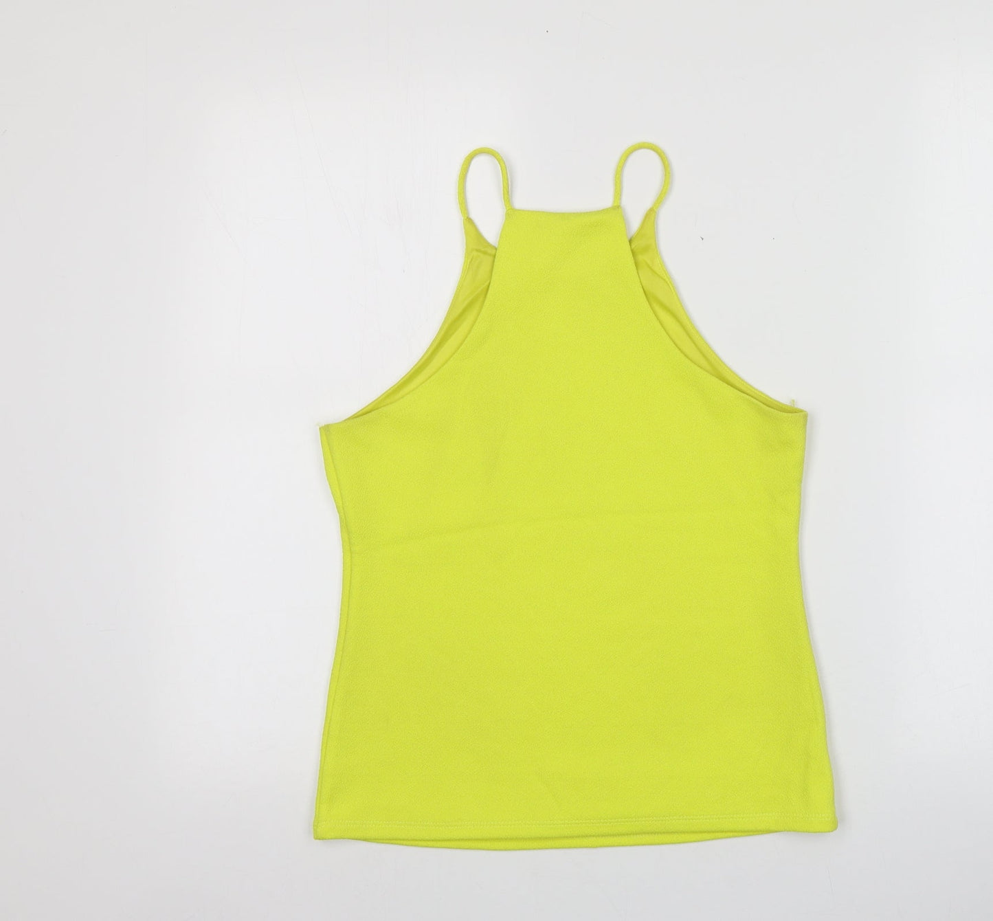 Womens UK Size 10 River Island Yellow Basic Button-Up