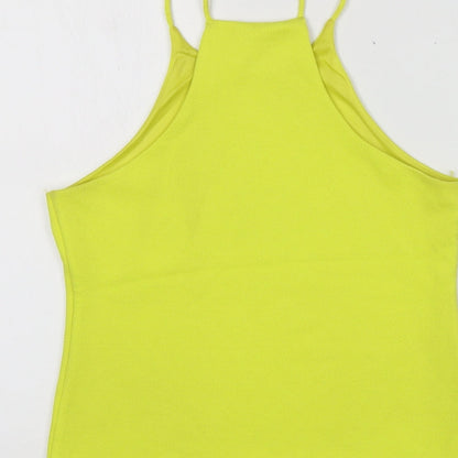 Womens UK Size 10 River Island Yellow Basic Button-Up
