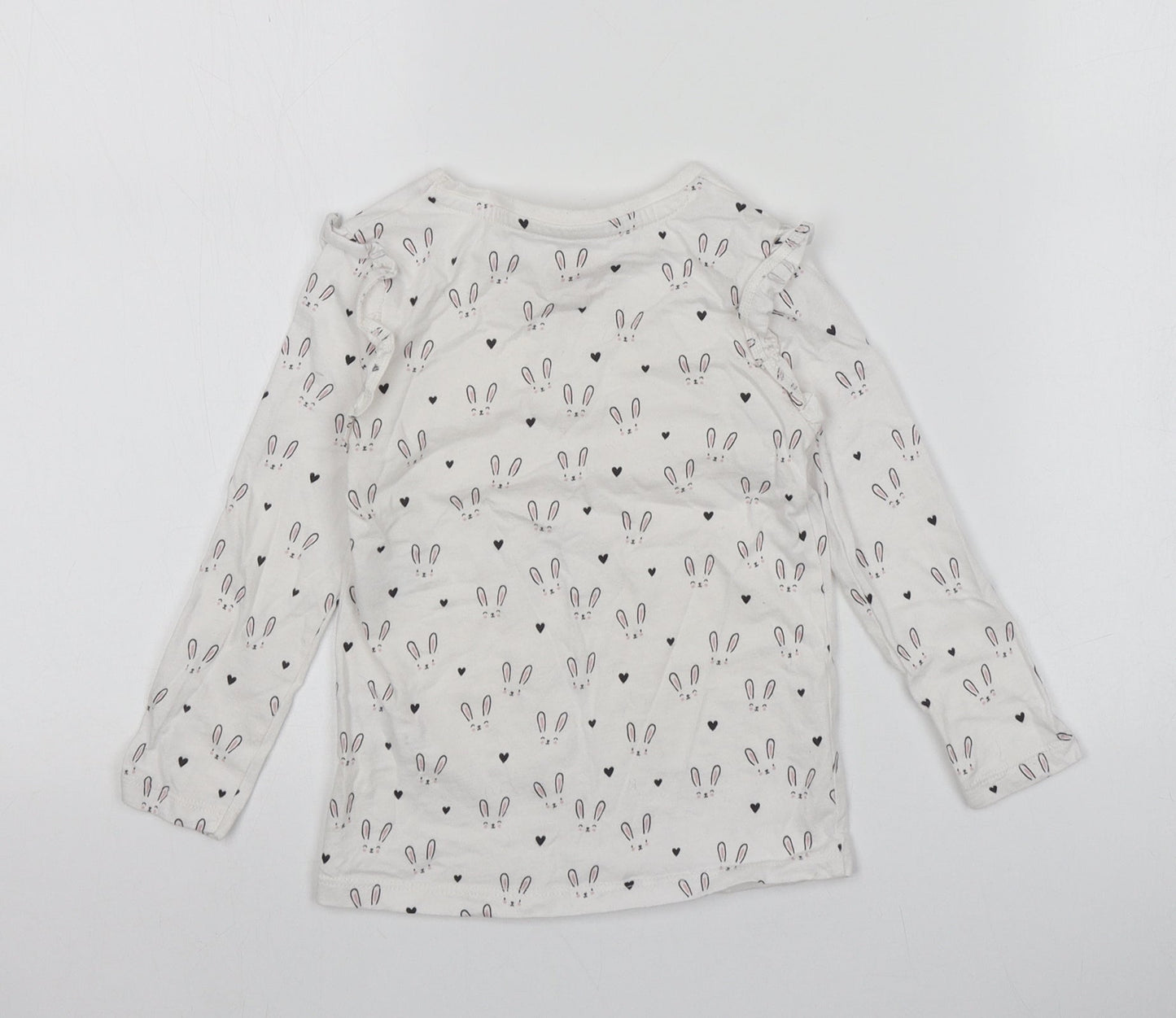 F&F Girls White  100% Cotton Basic T-Shirt  Round Neck