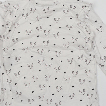F&F Girls White  100% Cotton Basic T-Shirt  Round Neck