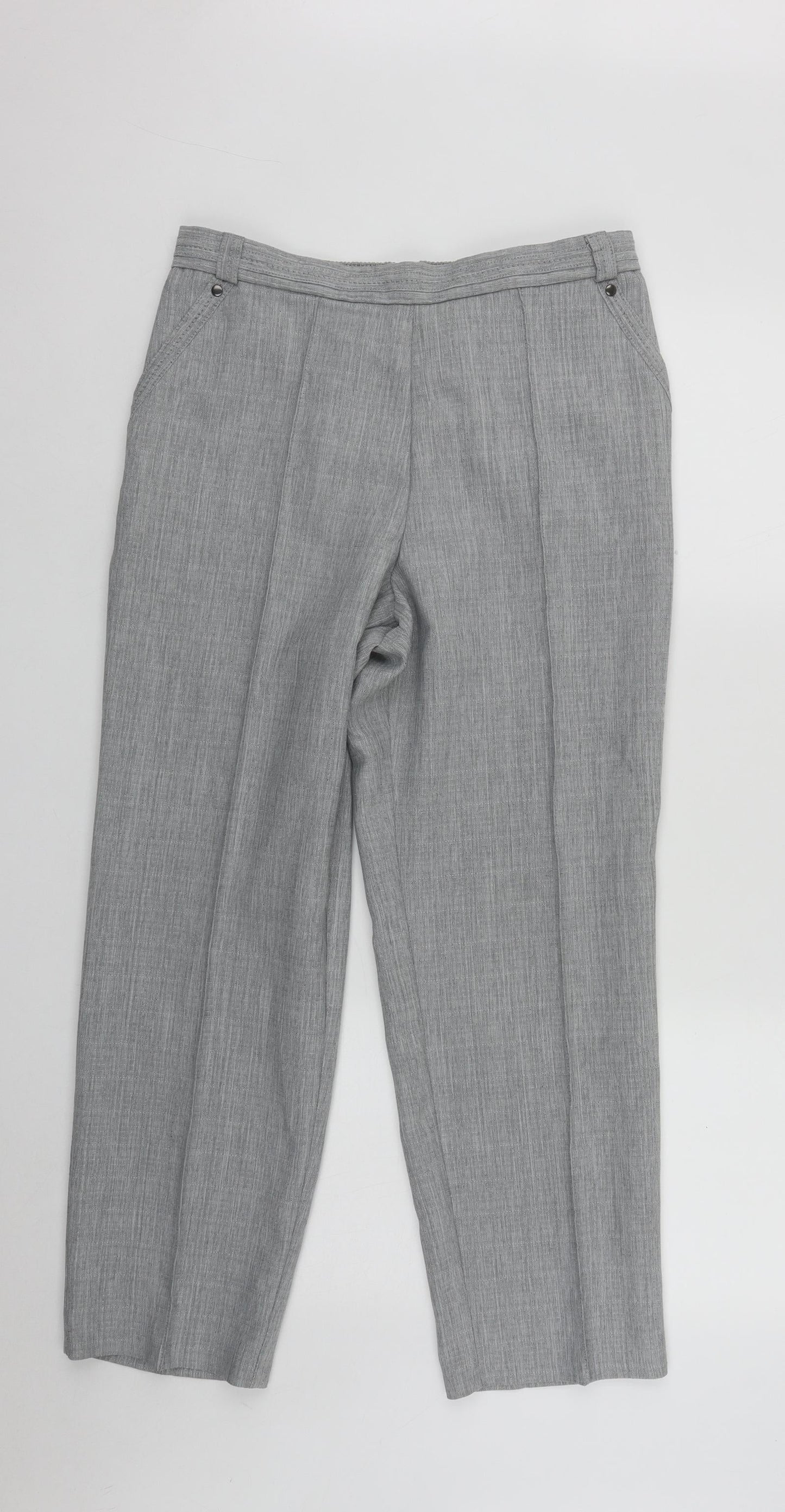 Womens UK Size 12 Marks and Spencer Regular Fit  Grey Trousers