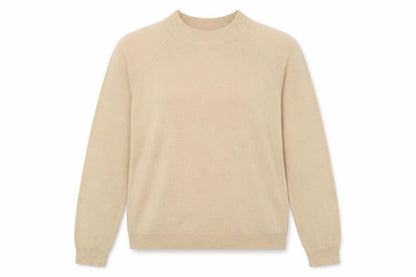 Front view of Debroyal women’s yellow high neck acrylic jumper, size UK 12