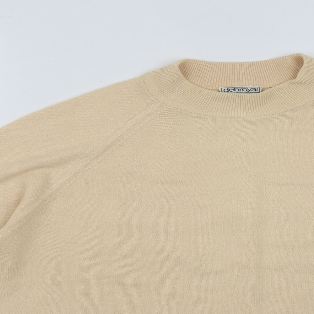 Debroyal Womens Yellow High Neck  Acrylic Pullover Jumper Size 12