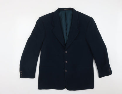 Made In England Womens Green   Overcoat Coat Size L  Button